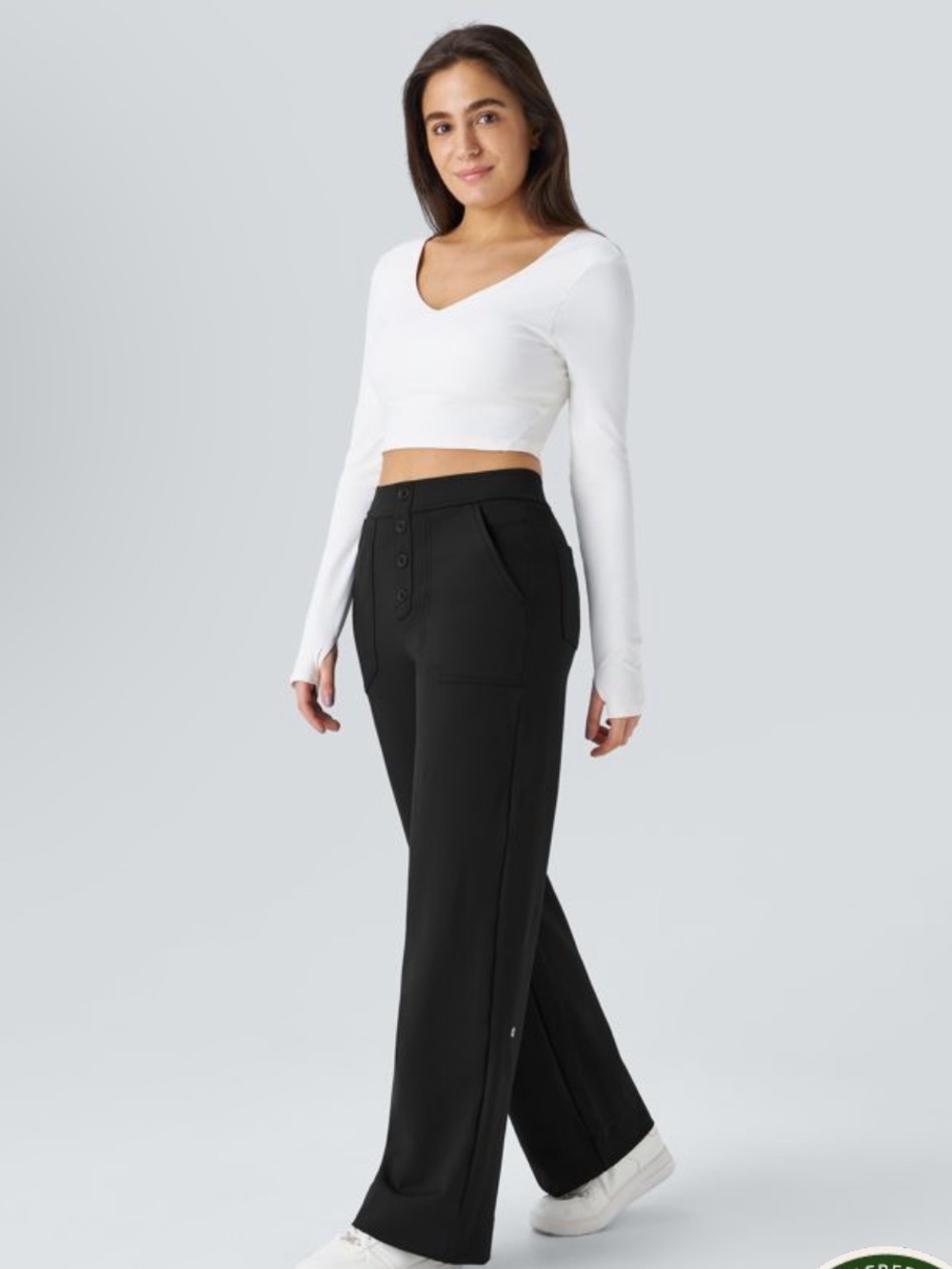 Halara High-Rise Wide-Leg Women's Pants - Black - Picture 5 of 8